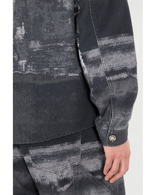 Roberto Cavalli Gray Denim Overshirt With Used Effect for men