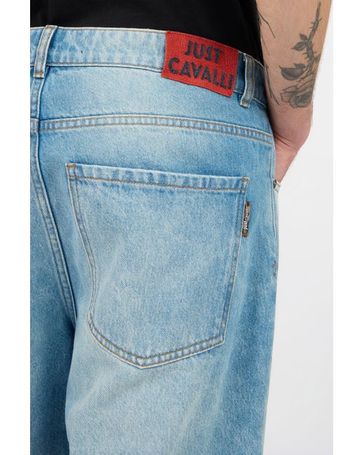 Roberto Cavalli Blue Denim Bermuda Shorts for men