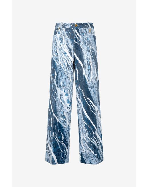 Roberto Cavalli Blue Rubane Print Jeans