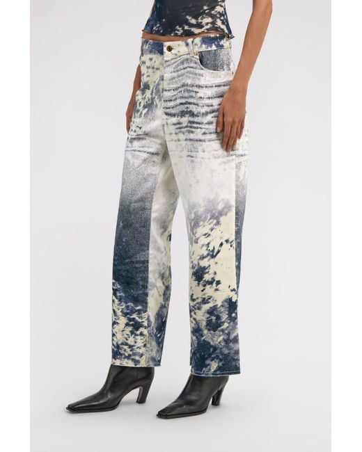 Roberto Cavalli White Appaloosa Printed Jeans