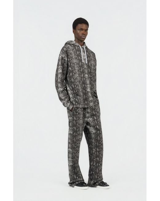 Roberto Cavalli Hoodie Mit Python-Print in Gray für Herren