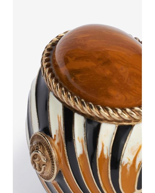 Roberto Cavalli Black Enameled Metal Ring