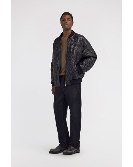 Roberto Cavalli Blue Quilted Bomber Jacket for men
