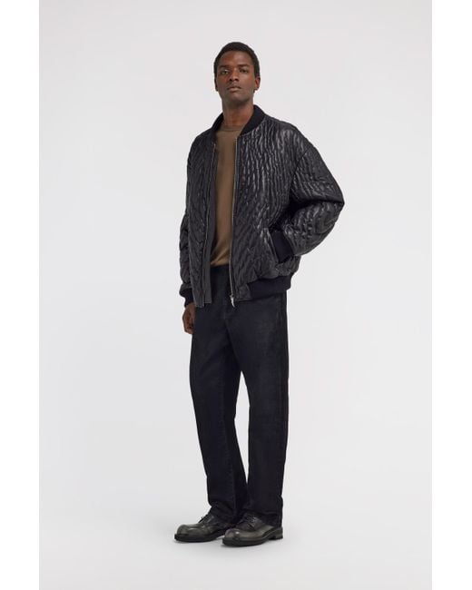 Roberto Cavalli Blue Quilted Bomber Jacket for men