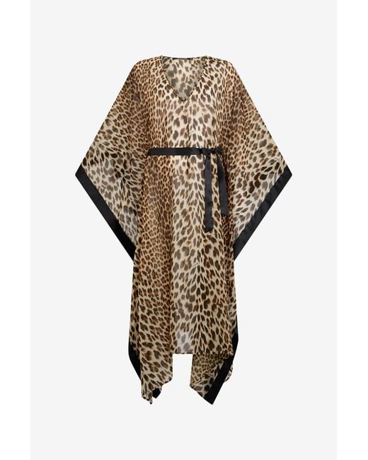 Roberto Cavalli Multicolor Leopard Print Kaftan