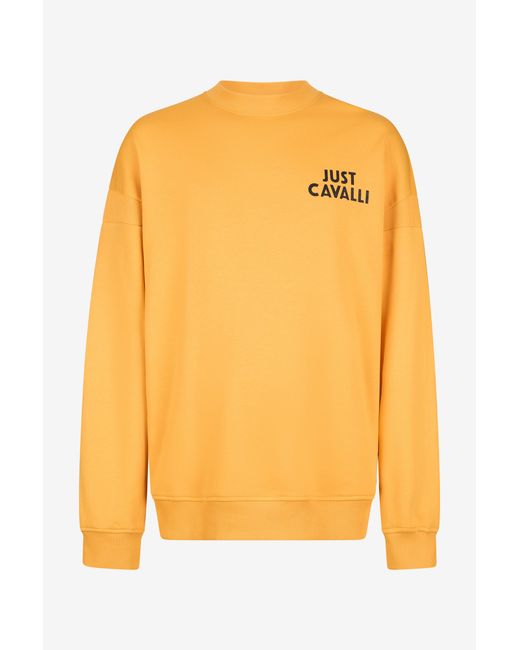 Roberto Cavalli Orange Tattoo Heart Print Sweatshirt for men
