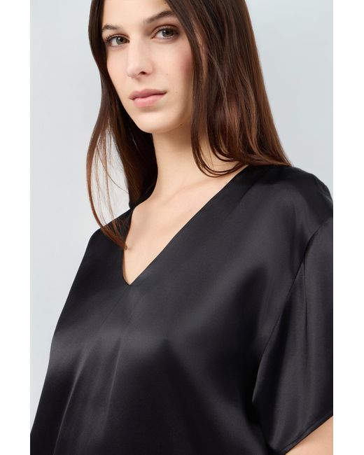 Roberto Cavalli Black Silk Top With Cut-Outs