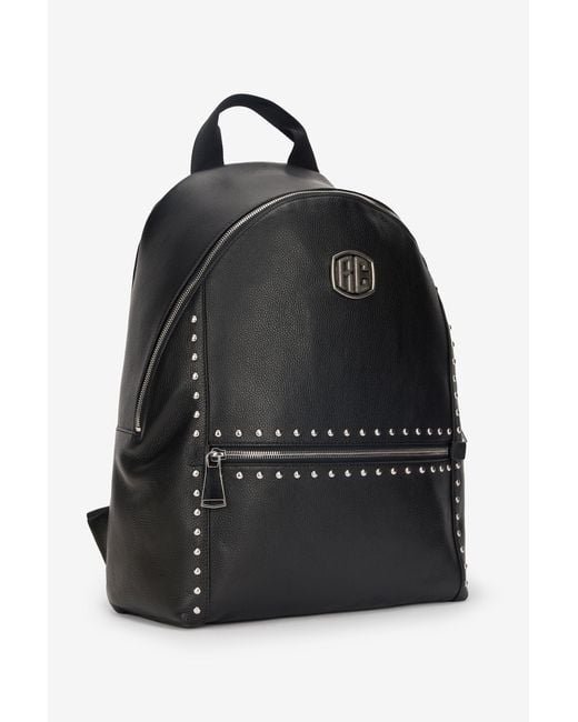Roberto Cavalli Black Studded Leather Backpack for men