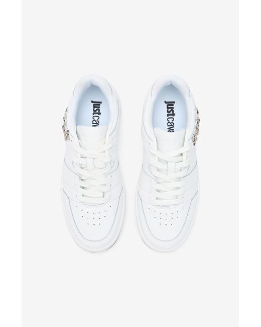 Roberto Cavalli White Low Top Sneakers
