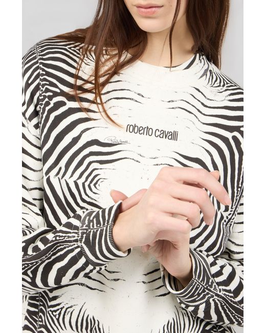 Roberto Cavalli Multicolor Zebra Print Sweatshirt