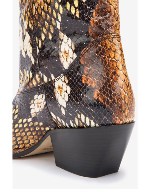Roberto Cavalli Multicolor Texan Boots With Python Print