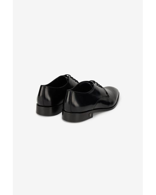 Roberto Cavalli Black Leather Shoes With Laced-Up Detail for men