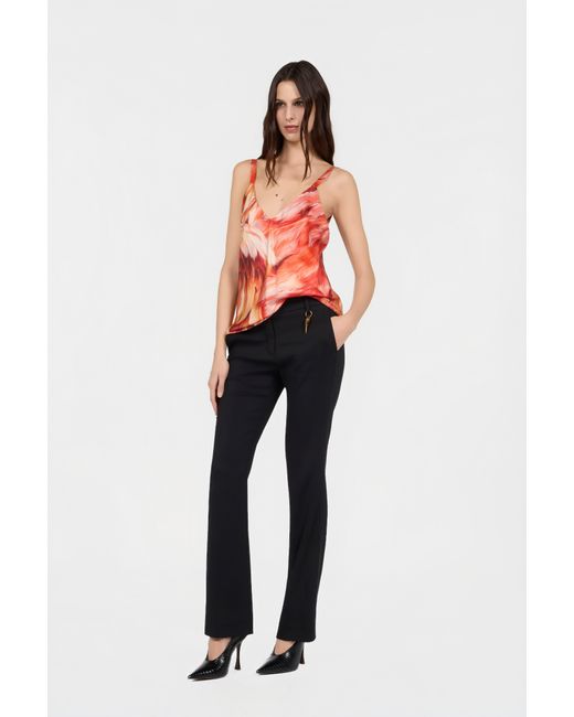 Roberto Cavalli Red Plumange Print Camisole
