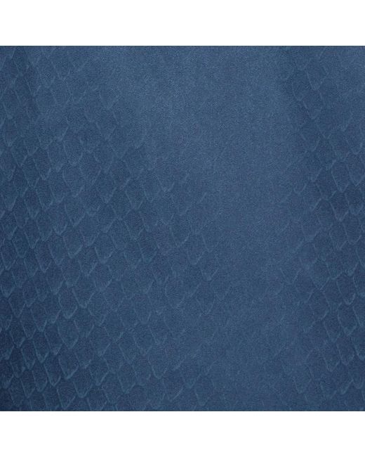 Roberto Cavalli Blue Silk Shirt With Snake-Effect Pattern