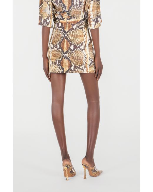 Roberto Cavalli Metallic Python Print Mini Skirt