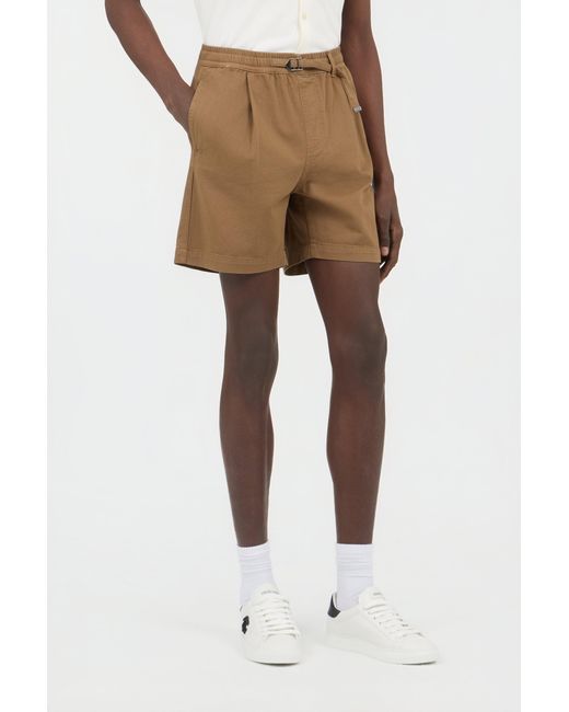 Shorts Marrones De Algodón Con Cinturón Roberto Cavalli de hombre de color Natural