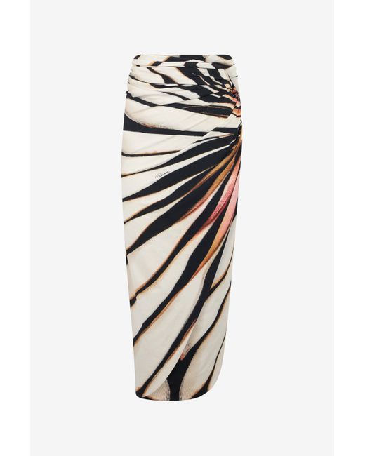 Roberto Cavalli White Sarong With Ray Of Print