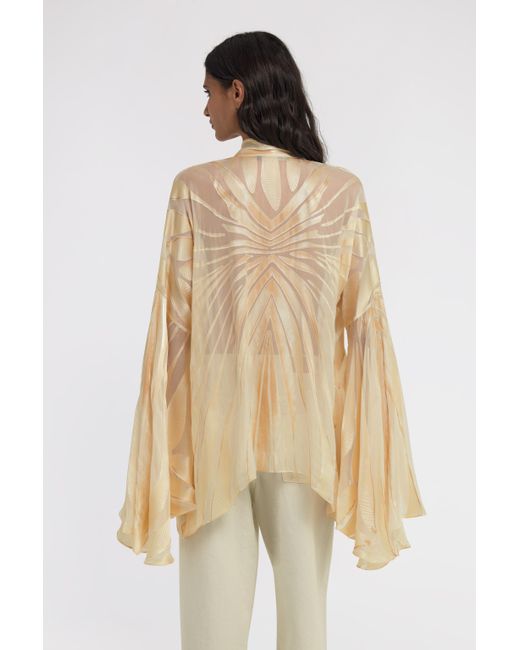 Roberto Cavalli Natural Ray Of Print Satin Blouse