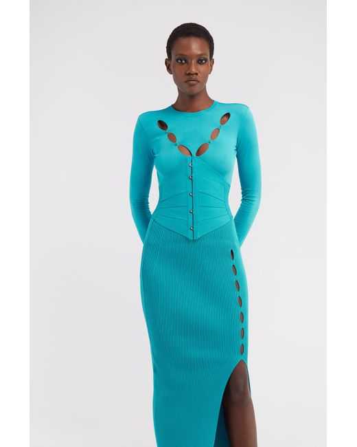 Roberto Cavalli Blue Corset With Hooks