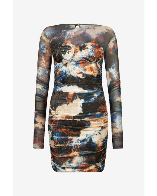 Roberto Cavalli Multicolor Minikleid Mit Rusty Stain-Druck