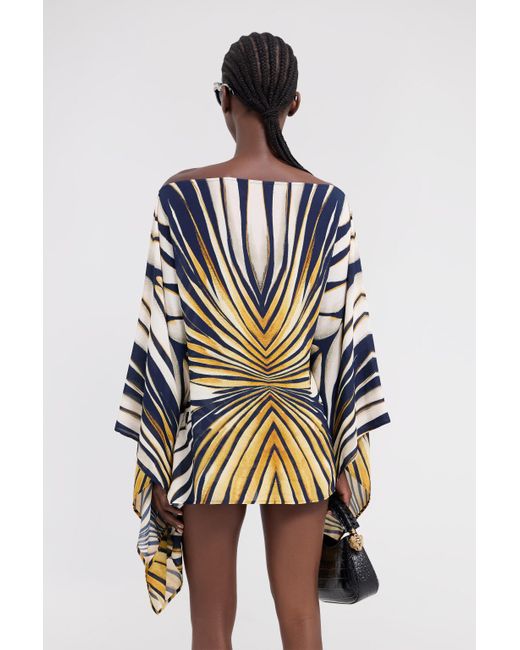 Caftano Stampa Ray Of di Roberto Cavalli in White