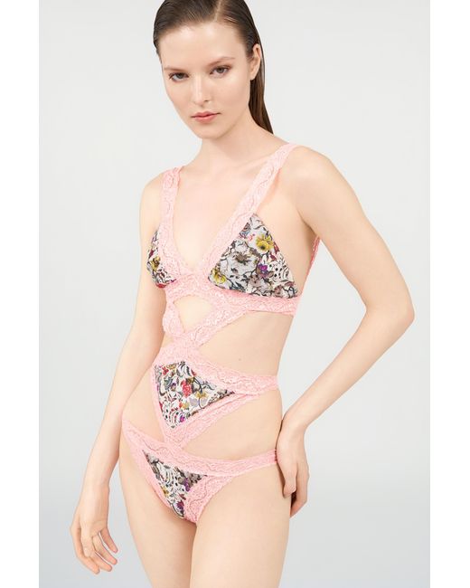 Roberto Cavalli Pink Florentine Flowers One-Piece Swimsuit