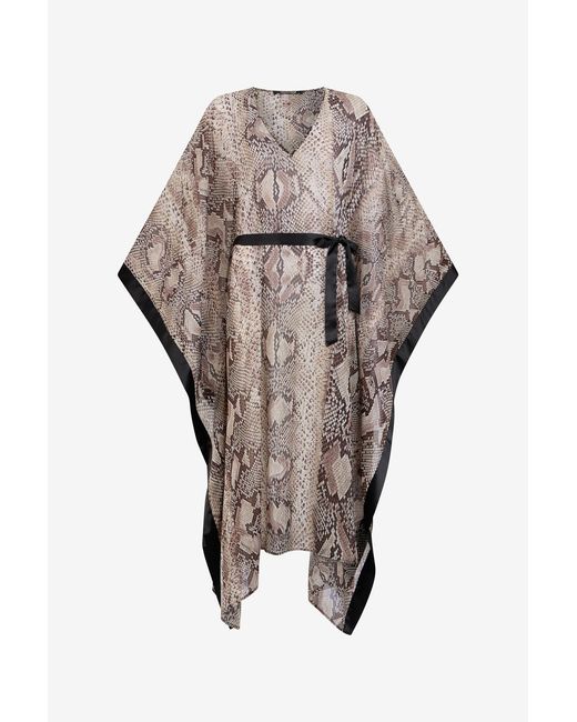 Roberto Cavalli Gray Python Print Kaftan