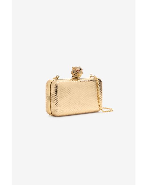 Roberto Cavalli White Tiger Leather Clutch