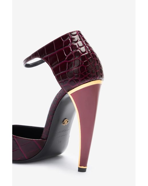 Escarpins En Cuir Embossé Avec Talon Fang Roberto Cavalli en coloris Black