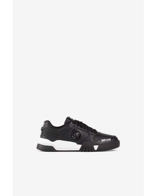 Roberto Cavalli Just Cavalli Tiger Head Sneakers in Black for Men | Lyst
