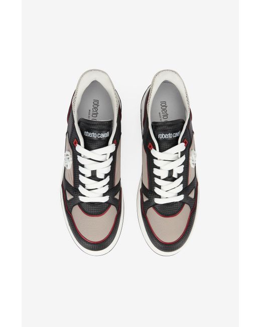 Roberto Cavalli Multicolor And Sneakers With Mirror Snake Monogram for men