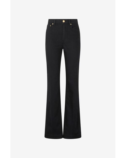 Roberto Cavalli Black Jeans With Mirror Snake Monogram