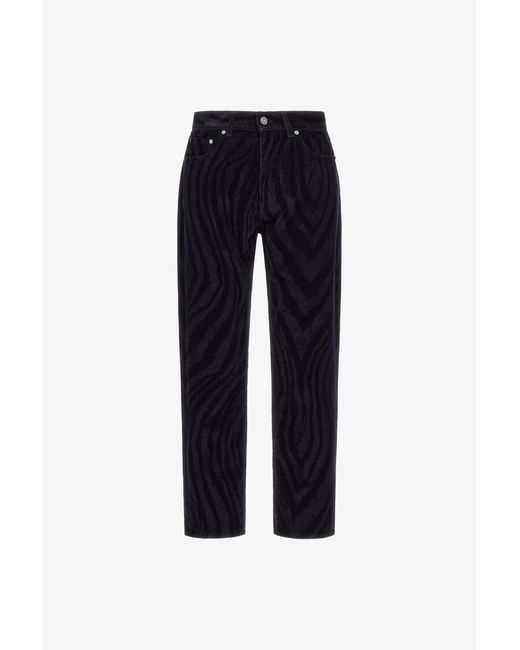 Roberto Cavalli Blue Printed Jeans for men