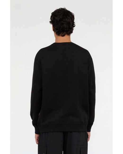 Roberto Cavalli Black Crewneck Sweatshirt With Embroidered Logo for men