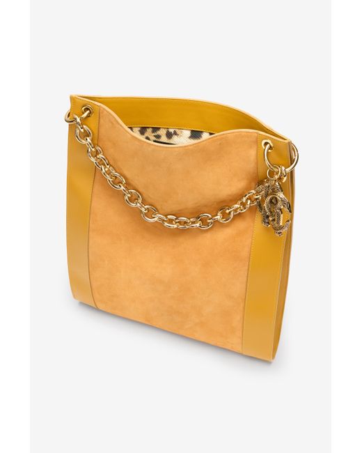 Roberto Cavalli Orange Shoulder Bag With Chain