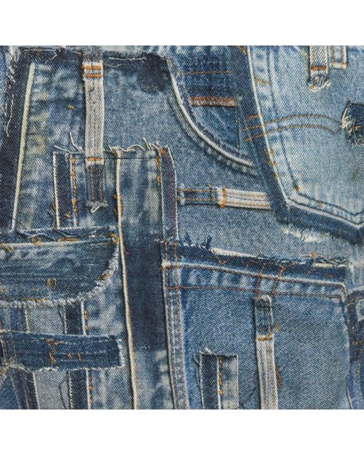 Roberto Cavalli Blue Capsule Collection Patchwork Denim Jacket for men