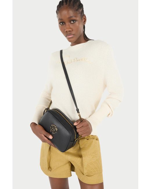 Roberto Cavalli White Camera Bag Mit Monogramm Mirror Snake