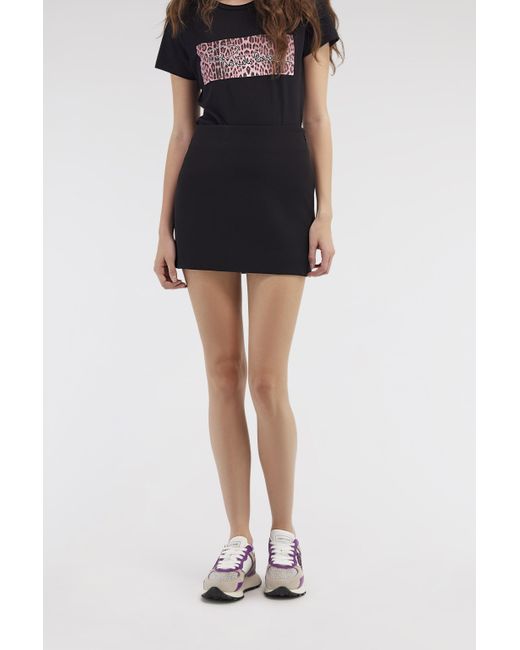 Roberto Cavalli Black Miniskirt With Logo