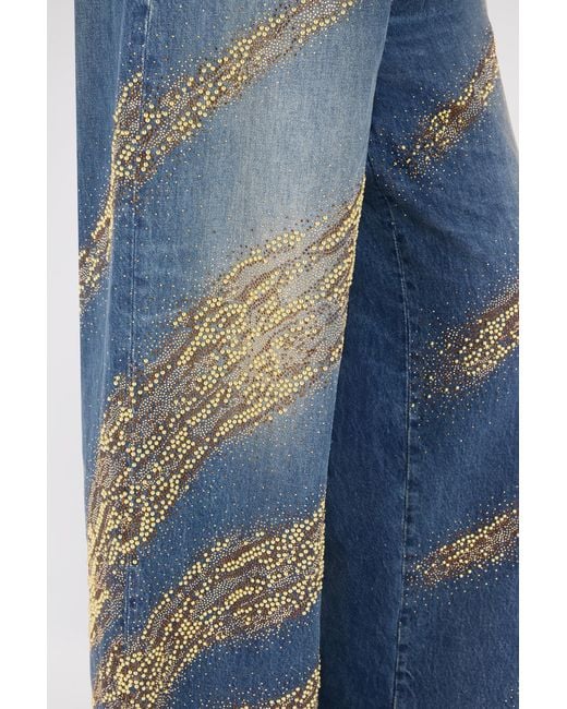 Roberto Cavalli Jeans With Rhinestoned Zebra Pattern in Blue | Lyst
