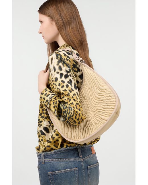 Roberto Cavalli White Medium Matelassé Bologna Bag