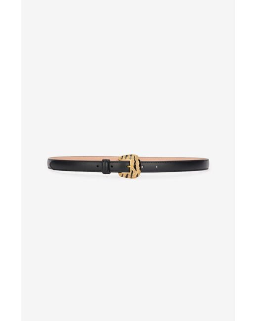 Roberto Cavalli Multicolor Solid-Color Slim Belt With Bejeweled Buckle