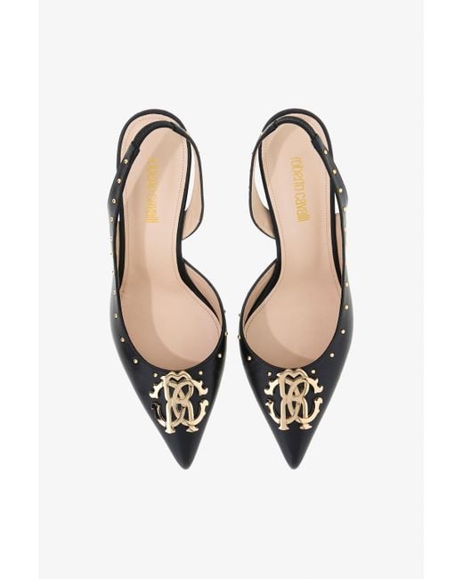 Roberto Cavalli Multicolor Leder Slingbacks