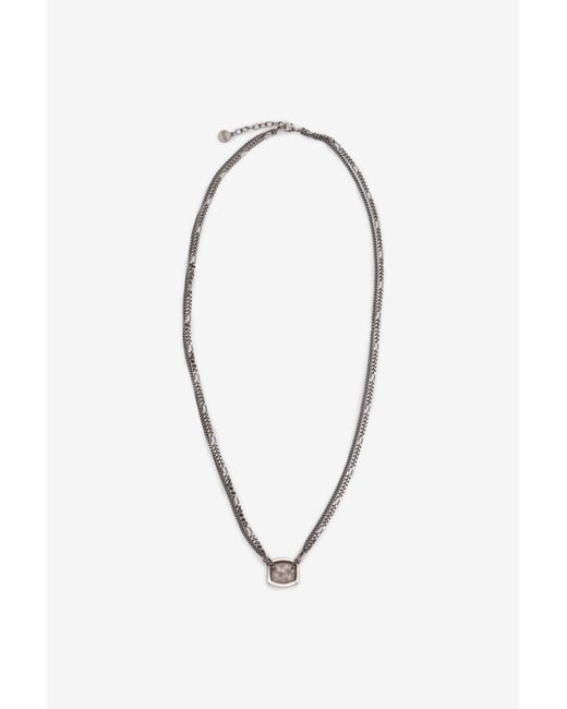 Roberto Cavalli Blue Necklace With Double Chain And Rc Monogram for men