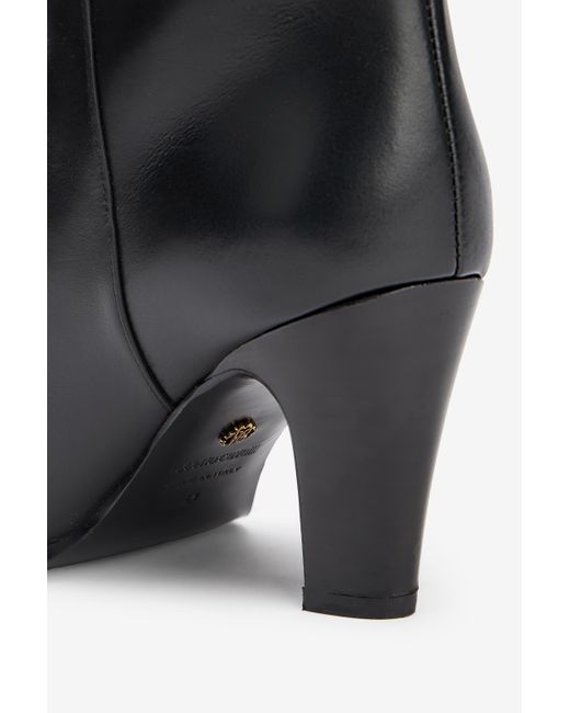 Roberto Cavalli Black Leather Boots With Mirror Snake Monogram