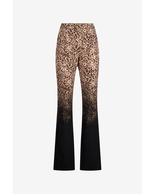 Roberto Cavalli Multicolor Leopard Print Trousers