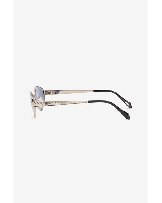 Roberto Cavalli Blue Geometrical Metal Frame