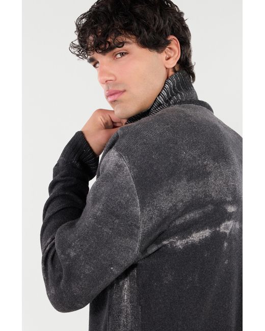 Roberto Cavalli Gray Turtle-Neck Wool Sweater for men