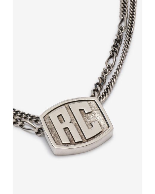 Roberto Cavalli Blue Necklace With Double Chain And Rc Monogram for men
