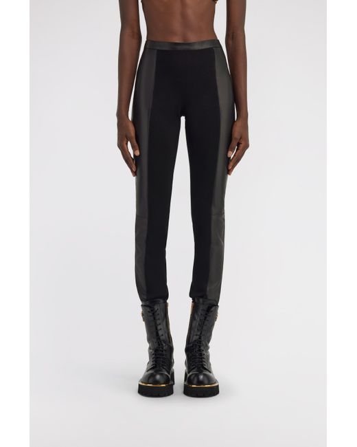 Roberto Cavalli Black Leather Leggings
