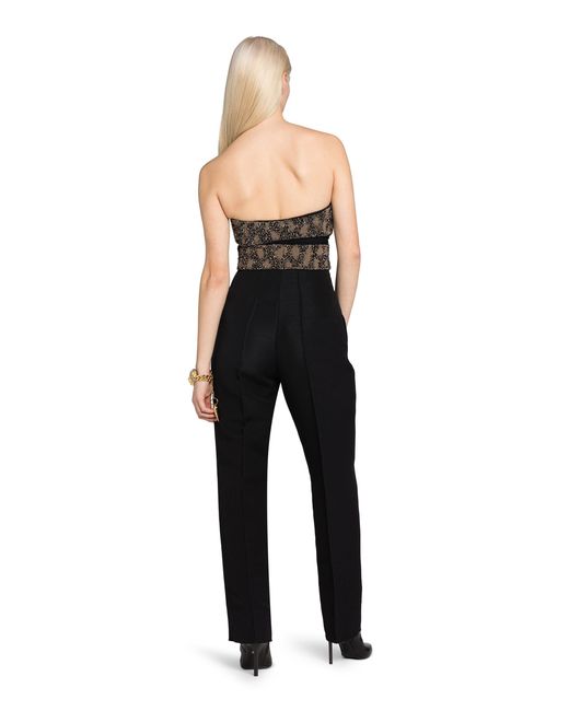Roberto Cavalli Black Bead-Embellished Wrap-Effect Bodysuit